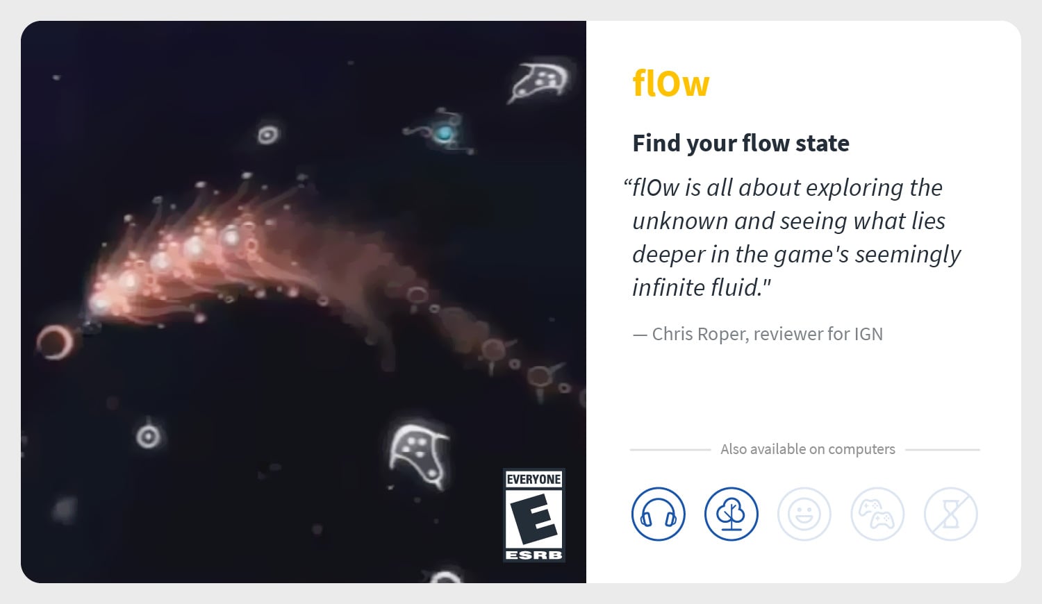 a screenshot of the video game flOw and a testament to it being a relaxing games