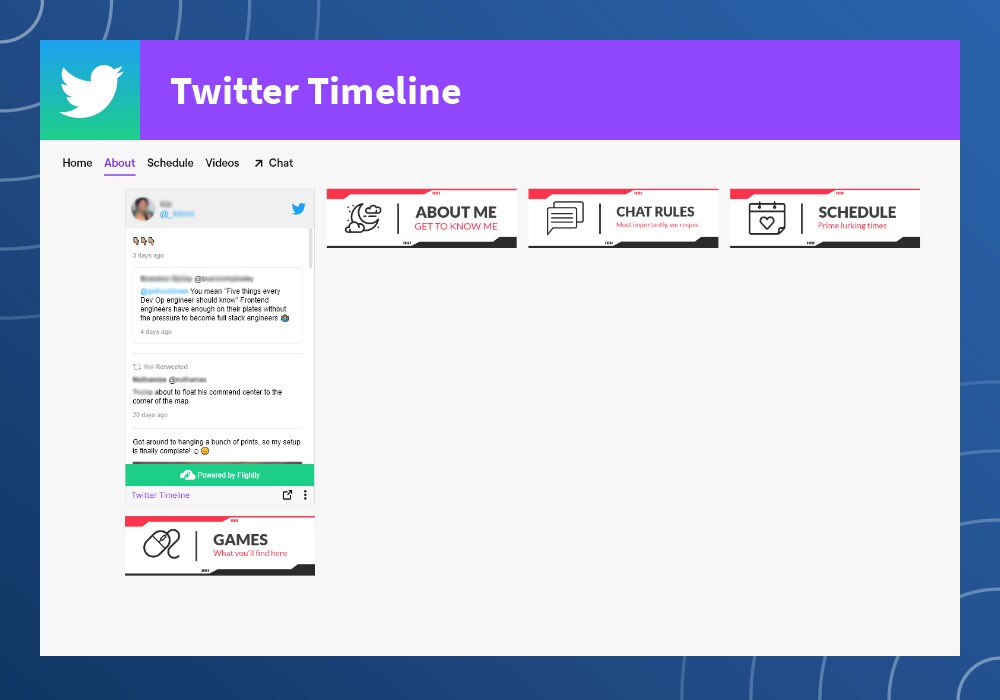 a screenshot of Twitter Timeline Twitch extension