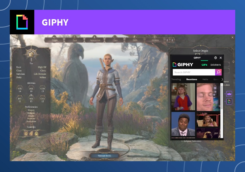 a screenshot of Giphy Twitch extension