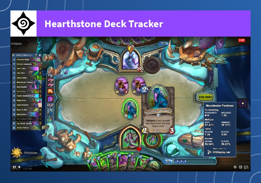 a screenshot of Hearthstone Deck Tracker Twitch extension