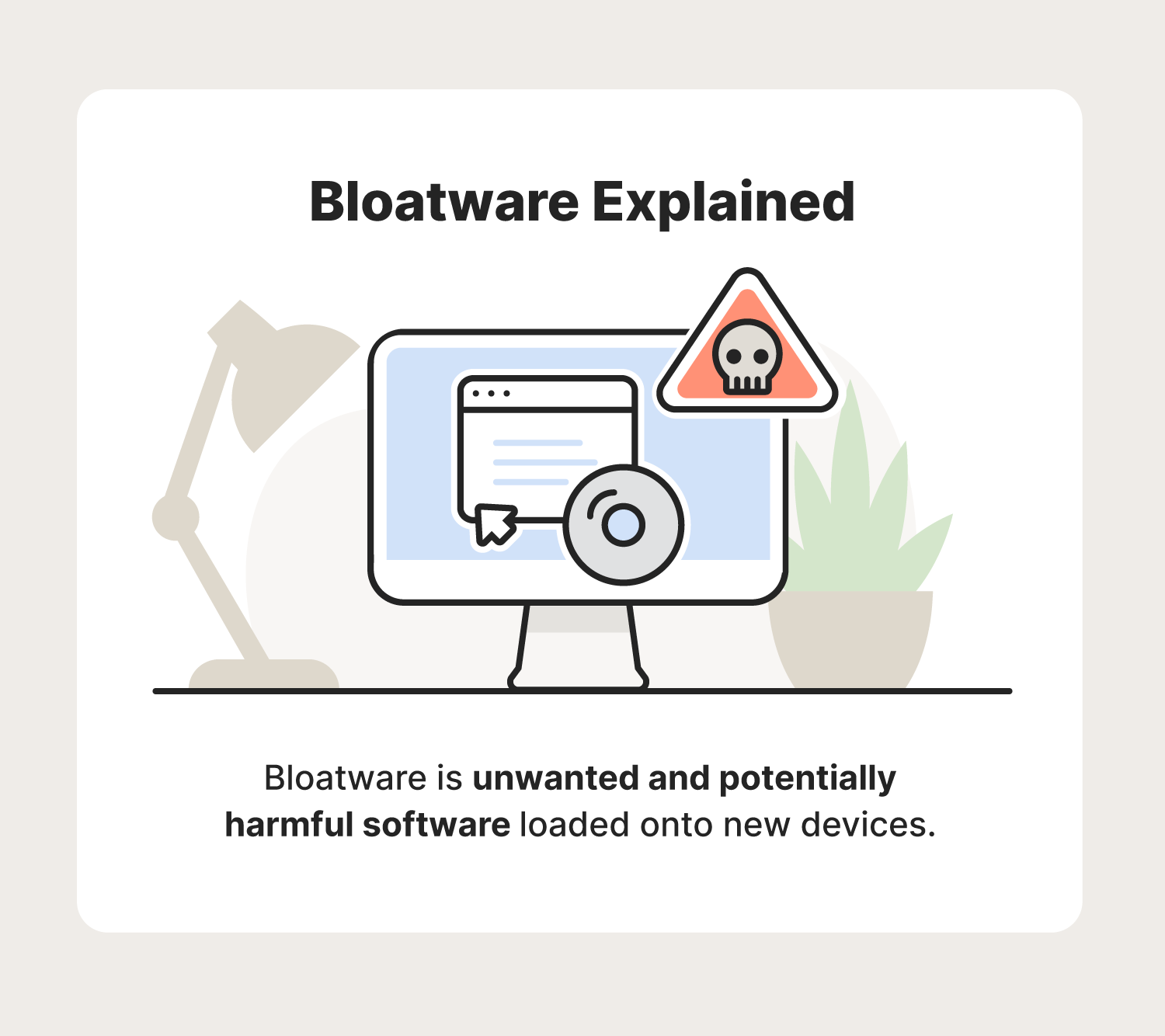 A graphic explains bloatware, an unwanted and potentially dangerous form of software.