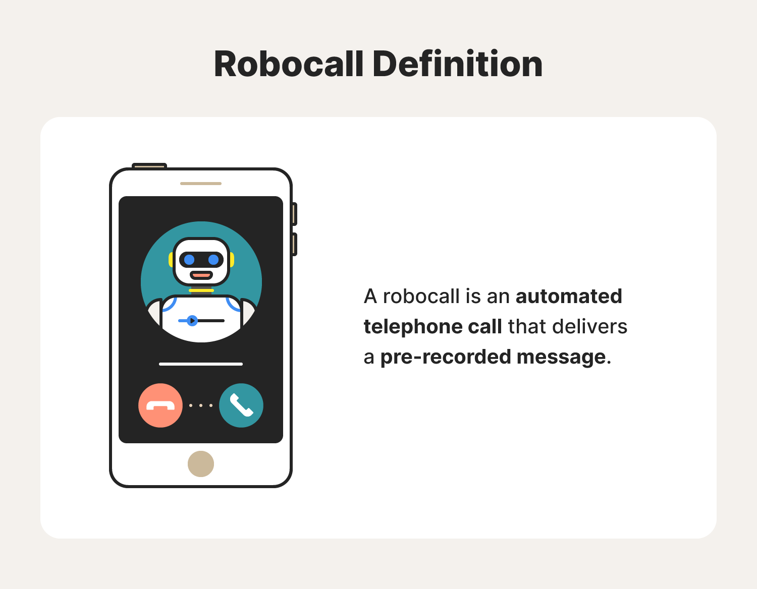A graphic answers the question, “What is a robocall?”