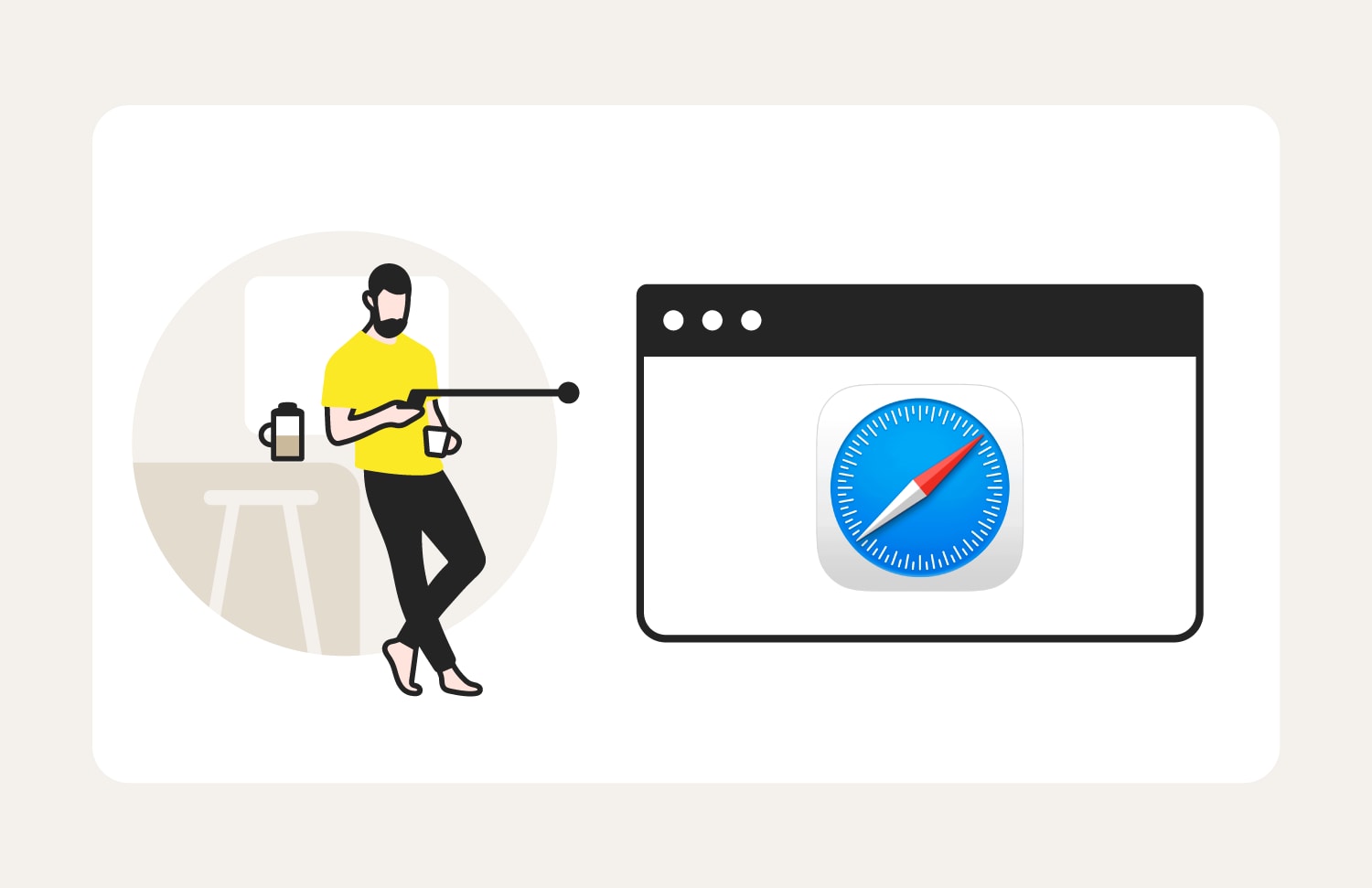 An illustration introduces the steps for how to clear cookies on Safari.
