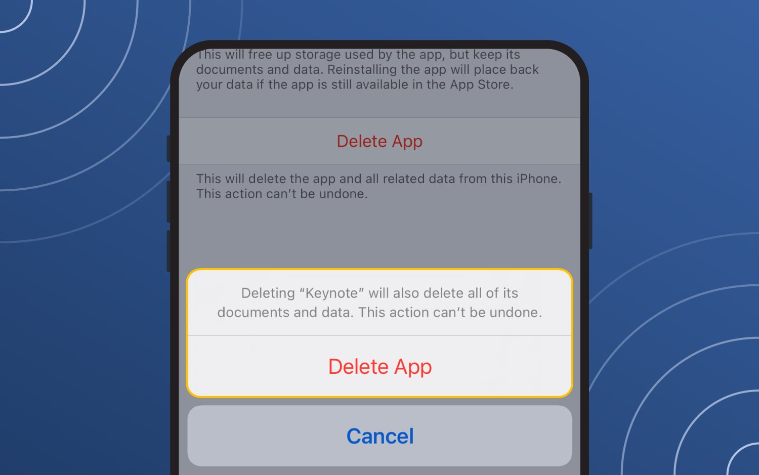 a screenshot of how to remove bloatware on iOS